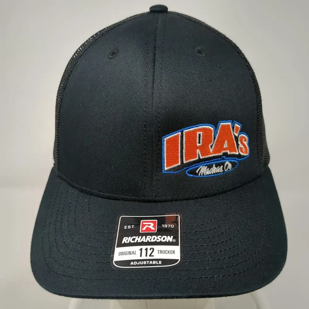 Richardson Trucker Hat Black One Size Ira's Madras OR Embroidered Adjustable